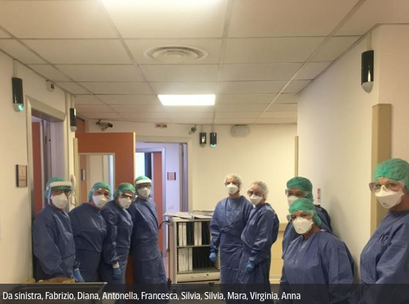 Lo staff del reparto di pneumologia dell'Ospedale San Giuseppe di Milano